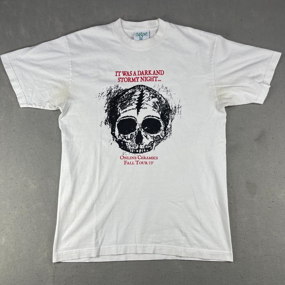 Grateful Dead Online Ceramics Fall Tour T-Shirt Men's Medium White Graphic Print